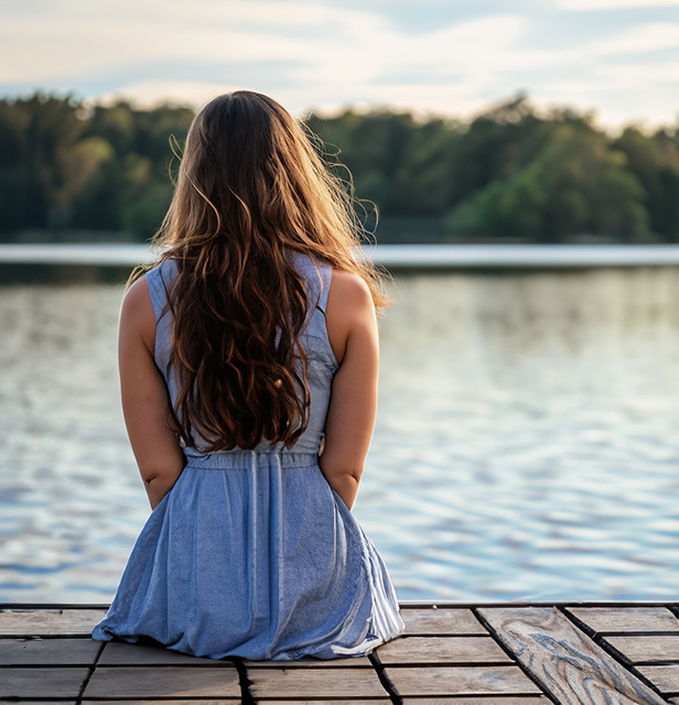 Woman on pier